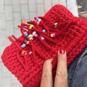 Чанта клъч в червен цвят