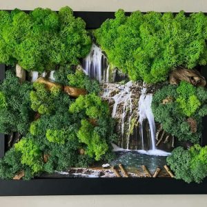Картина със скандинавски мъх "Крушунски водопад" Картина със скандинавски мъх "Крушунски водопад"