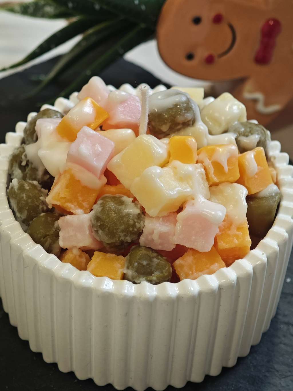 🎄Коледна свещ „Руска салата“🥗 🎄Коледна свещ „Руска салата“🥗
