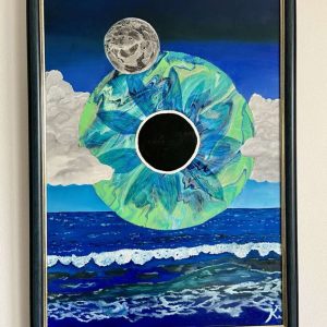 Леден - абстрактна картина с море и голямо око Леден - абстрактна картина с море и голямо око
